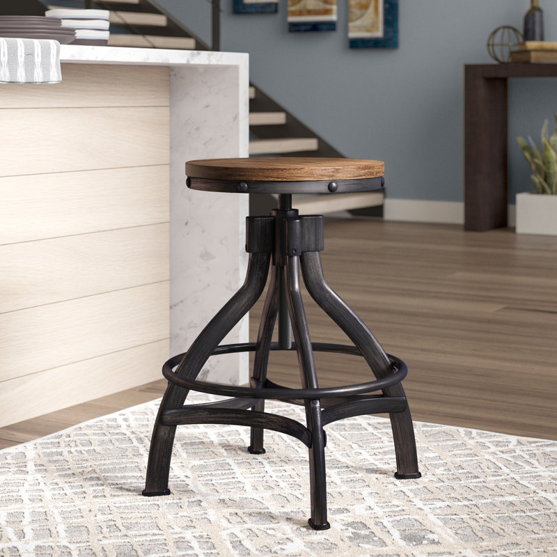 Williston Wellman Adjustable Height Swivel Bar Stool & Reviews